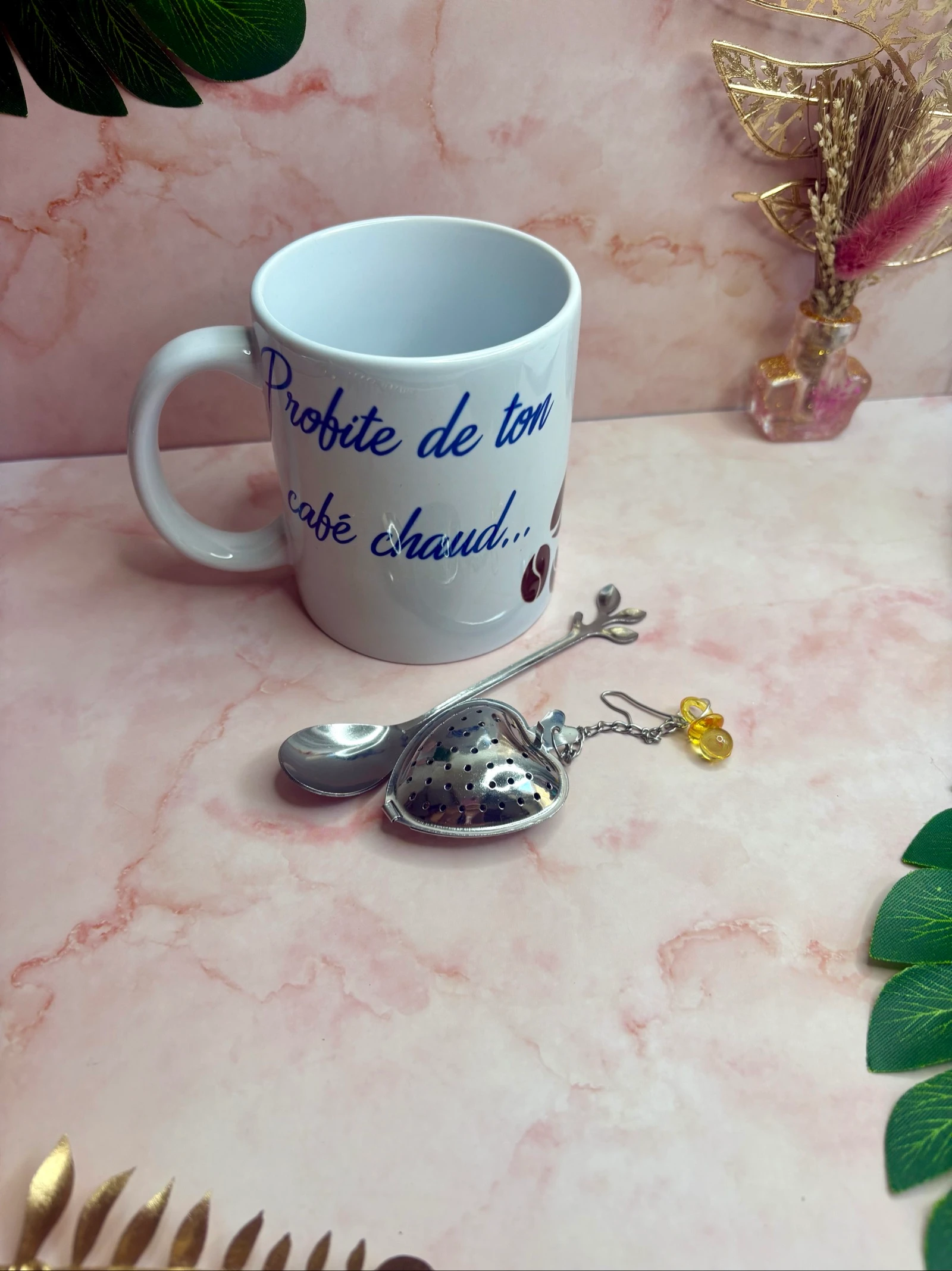 Pregnancy mug message set with spoon and tea ball – photo 2
